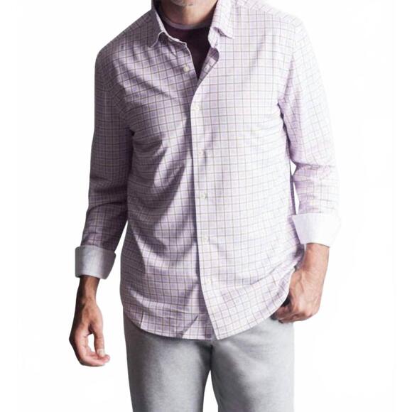 NEW BUKI matt long sleeve tech shirt in plaid pattern